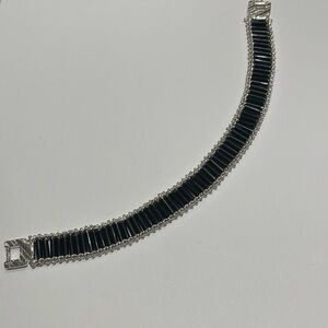 Elegant Silver and Black Bracelet 7”